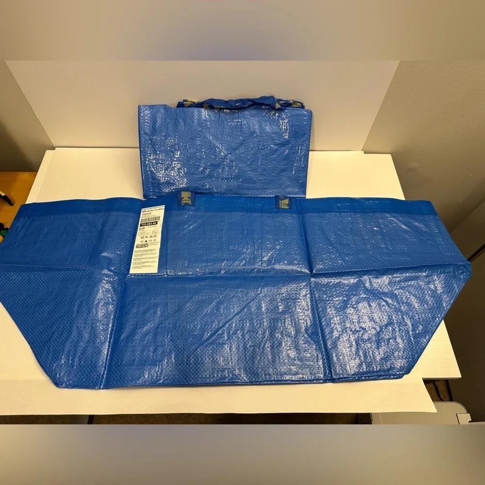 (Set of 2) NEW Ikea FRAKTA Shopping bag, large, blue
